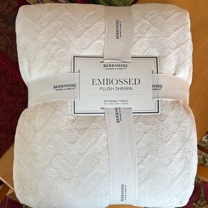 Berkshire Creamy White Embossed Plush Sherpa Throw
